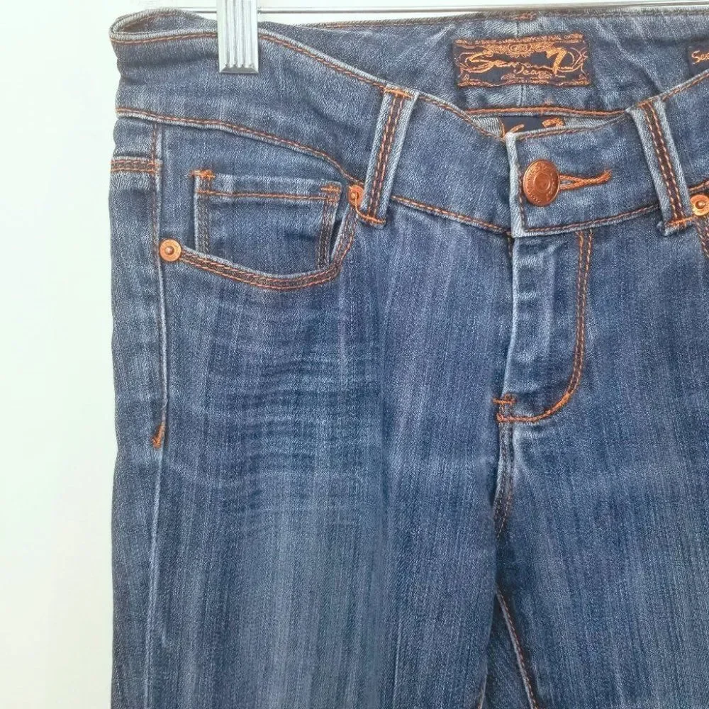 Seven7 Sexy Flare Jeans – Faded Indigo Wash 27 - Picture 2 of 7